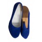 Pantofi cu Platforma Albastru Royal din Piele Naturala Intoarsa Model LPF198
