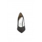 Pantofi Stiletto Negri cu Buline Albe din Piele Naturala Intoarsa Model LPF416 Negru-Buline