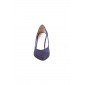 Pantofi Stiletto Bleumarin cu Buline Albe din Piele Naturala Intoarsa Model LPF417 Bleumarin-Buline