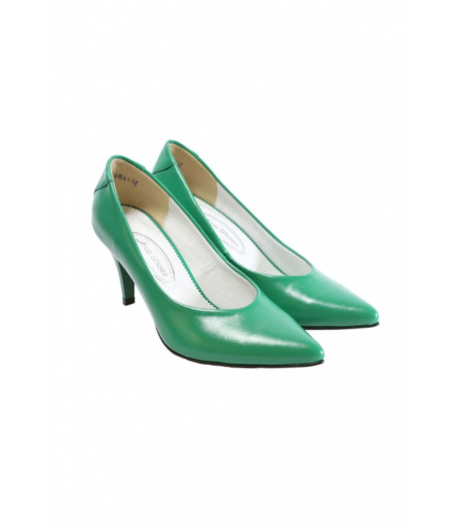 Pantofi Stiletto Verzi din Piele Naturala Model LPF417 Verde